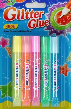 J.K. Primeco Askartelutarvikkeet-Amos Kimalleliimakyna Neon 5Kpl