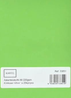 Karto Askartelutarvikkeet-Askartelukortti A6 220 Gsm Kirkkaan Vihrea 25 Kpl/Pss