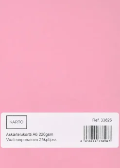 Karto Askartelutarvikkeet-Askartelukortti A6 220 Gsm Vaalean Punainen 25 Kpl/Pss