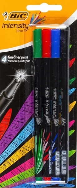 New Intensity Perusvarit 4Kpl Fineliner Toimistotarvikkeet
