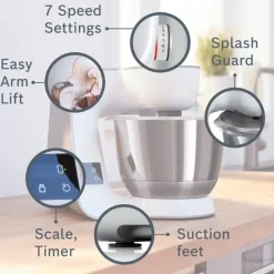 Bosch Ruoanvalmistuskoneet-Yleiskone Integroidulla Vaa'Alla 1000 W Mum5 Valkoinen