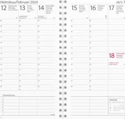 New Kalenteri 2024 Plan Musta Keinonahka (Kaksikielinen) Kalenterit