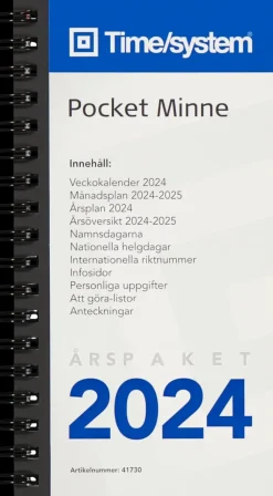 Sale Fickkalender Time System Minne Arspaket 2024 Kalenterit
