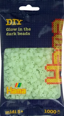 Hama Askartelutarvikkeet-Helmet 1000 Kpl Pimeassa Hohtava Vihrea