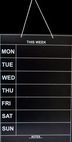 New Liitutaulu 24X36Cm Musta Viikkosuunnittelu Toimistotarvikkeet