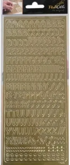 J.K. Primeco Askartelutarvikkeet-Aariviivatarrat Kirjaimet Kulta