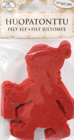 J.K. Primeco Askartelutarvikkeet-Huopatonttu Punainen 10 Kpl