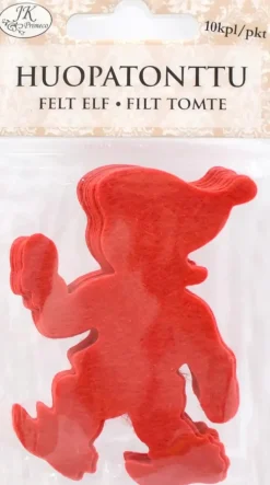 J.K. Primeco Askartelutarvikkeet-Huopatonttu Punainen 10 Kpl