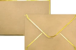 J.K. Primeco Askartelutarvikkeet-Kirjekuori C6 Kultafolio Uusioruskea 10Kpl