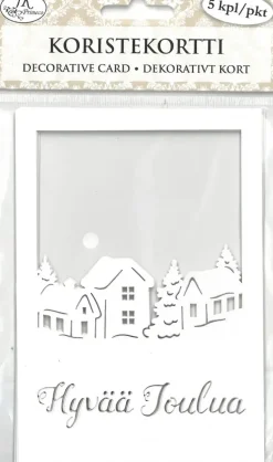 J.K. Primeco Askartelutarvikkeet-Koristekortti Talot Ja Teksti 5 Kpl