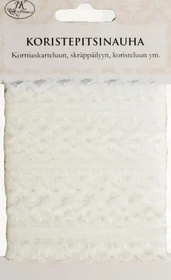 J.K. Primeco Askartelutarvikkeet-Koristepitsinauha 2,4Cmx7M Valkoinen