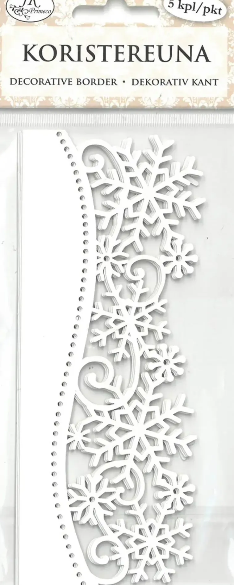 J.K. Primeco Askartelutarvikkeet-Koristereuna Lumihiutale 5 Kpl
