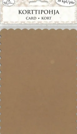 J.K. Primeco Askartelutarvikkeet-Korttipohja Aaltoreuna Uusioruskea 10 Kpl