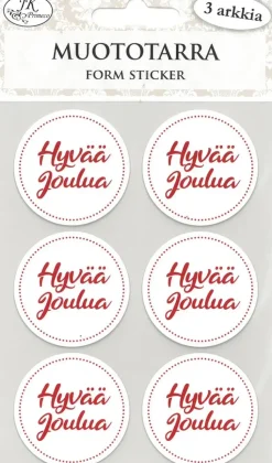 J.K. Primeco Askartelutarvikkeet-Muototarra Hyvaa Joulua Punavalkoinen 3 Ark