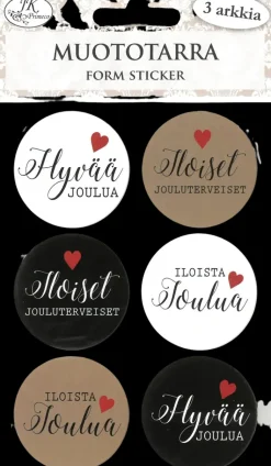 J.K. Primeco Askartelutarvikkeet-Muototarra Joulutoivotukset Musta-Natur 3 Ark