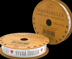 J.K. Primeco Askartelutarvikkeet-Nauharulla 1,5 Cm X 5 M Joulutoivotukset Mustavalkoinen