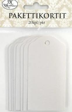Outlet Pakettikortti Valkoinen 4X8Cm 20Kpl/Pkt Askartelutarvikkeet