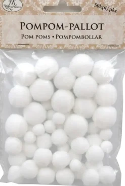 J.K. Primeco Askartelutarvikkeet-Pompom-Pallot 50 Kpl