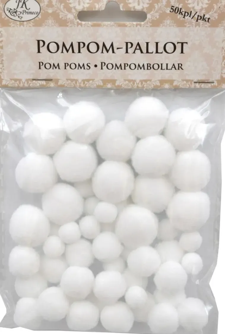 J.K. Primeco Askartelutarvikkeet-Pompom-Pallot 50 Kpl
