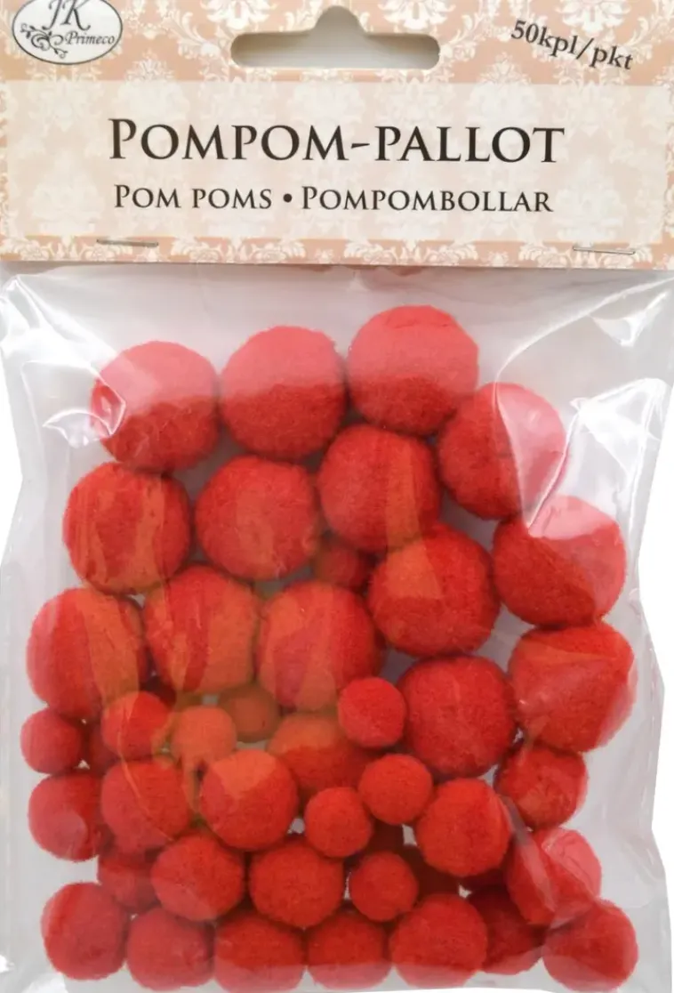 J.K. Primeco Askartelutarvikkeet-Pompom-Pallot 50 Kpl