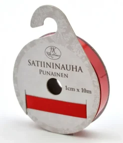 J.K. Primeco Askartelutarvikkeet-Satiininauha Punainen 1Cm X 10M