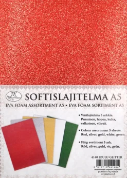 J.K. Primeco Askartelutarvikkeet-Softislajitelma A5 Joulu Glitter 5 Ark