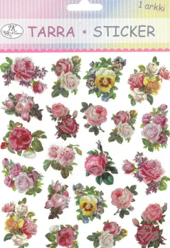 J.K. Primeco Askartelutarvikkeet-Tarra-Arkki Ruusut Vintage