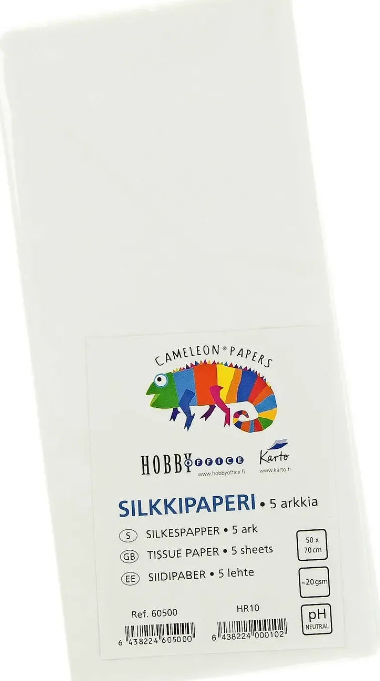 Karto Askartelutarvikkeet-Silkkipaperi Valkoinen 50X70Cm 5Ark/Pkt