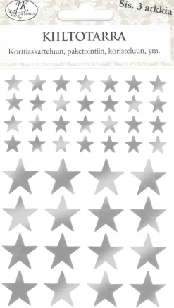 J.K. Primeco Askartelutarvikkeet-Kiiltotarra Tahti Pieni Hopea 3Ark/Pkt