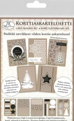 J.K. Primeco Askartelutarvikkeet-Korttiaskartelusetti Joulu Natur 5+5