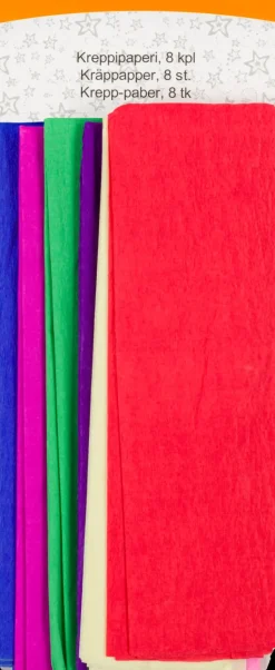Clearance Kreppipaperi 8 Arkkia Askartelutarvikkeet