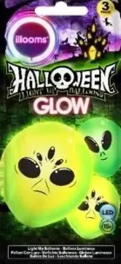 Discount Led-Ilmapallo Alien 3 Kpl Sesonkijuhlatarvikkeet