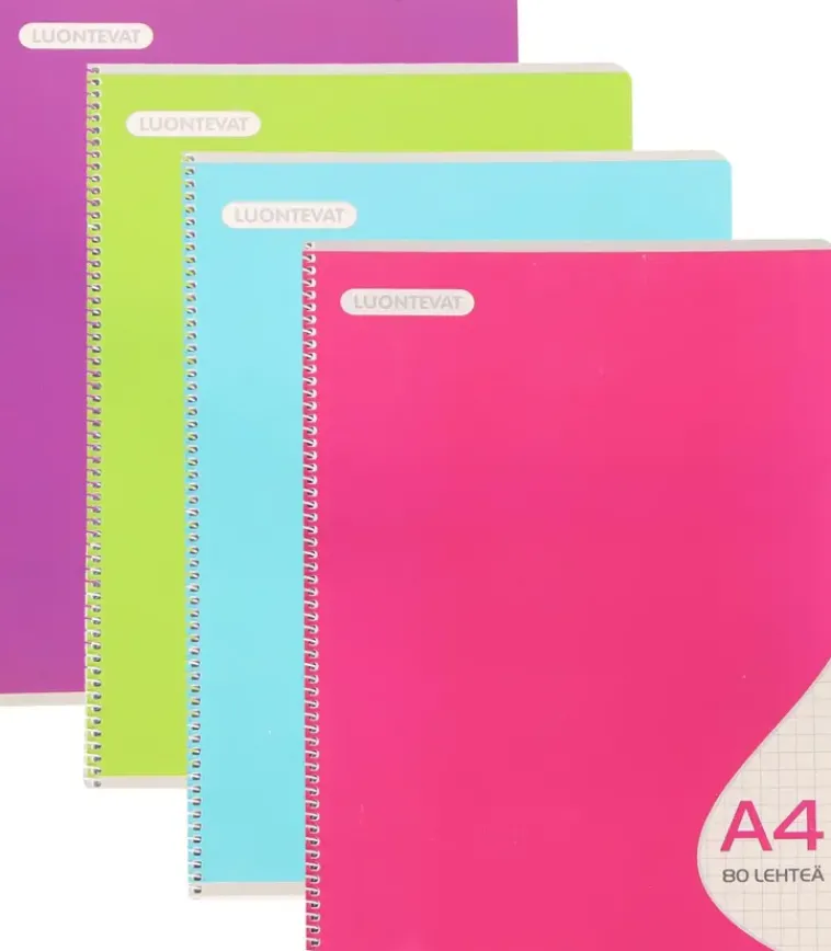 New Color Kierrevihko A4 7X7Mm Ruudutus 80 Lehtea Paperitarvikkeet