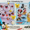 Disney Askartelutarvikkeet-Mickey & Friends 2In1 Creativity Set - Riipusrannekorunteko-/Korukiviaskartelusetti