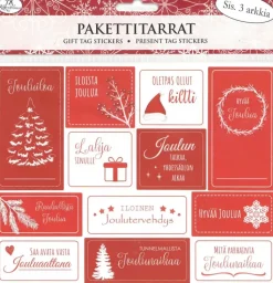 Pakettitarra Joulu Punainen 3Ark/Pkt Askartelutarvikkeet