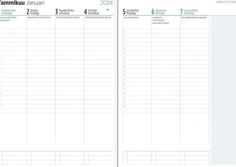 Discount Poytakalenteri Color A5, Luumu Kalenterit