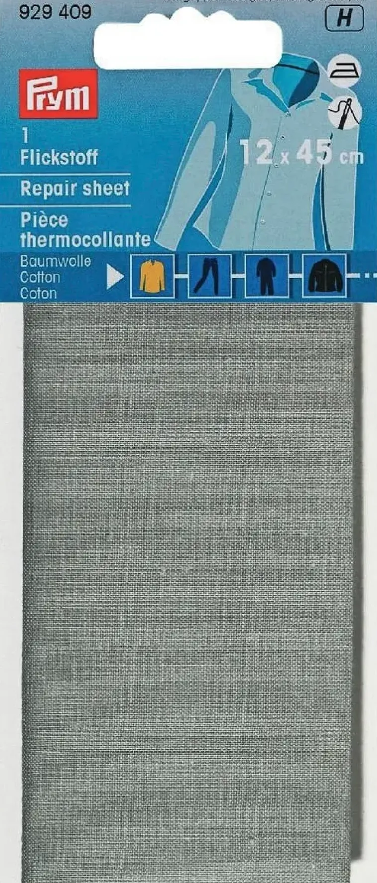 New Korjauspaikka Silitettava 12X45Cm Harmaa Käsityötarvikkeet