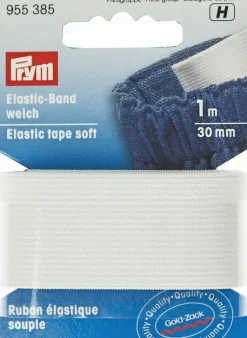 Outlet Resorikuminauha 30Mm 1M Valkoinen Käsityötarvikkeet