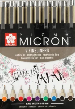 Sale Pigma Micron Kuitukynasarja Lajitelma 9Kpl Toimistotarvikkeet