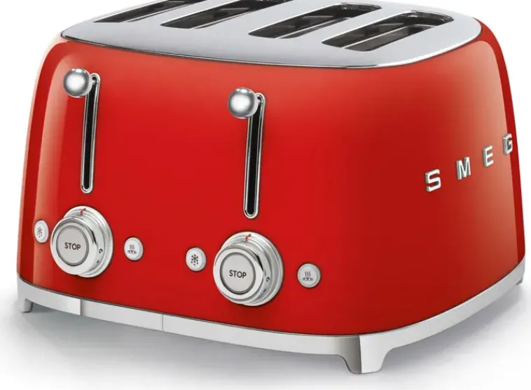 Smeg Kypsentäminen-Tsf03Rdeu 4-Viipaleen Leivanpaahdin Punainen
