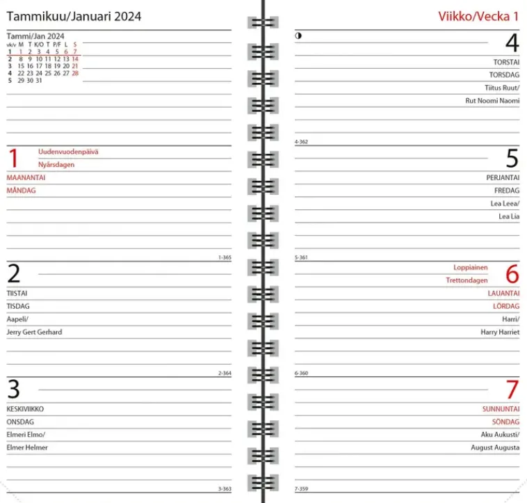 New Taskukalenteri Agenda Horizontal, Liila Kalenterit