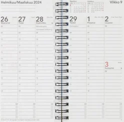 Taskukalenteri Time System Memory Turkoosi 2024 Kalenterit