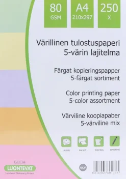 New Teehoo Varillinen Tulostuspaperi A4 250Kpl 5 Varia Paperitarvikkeet